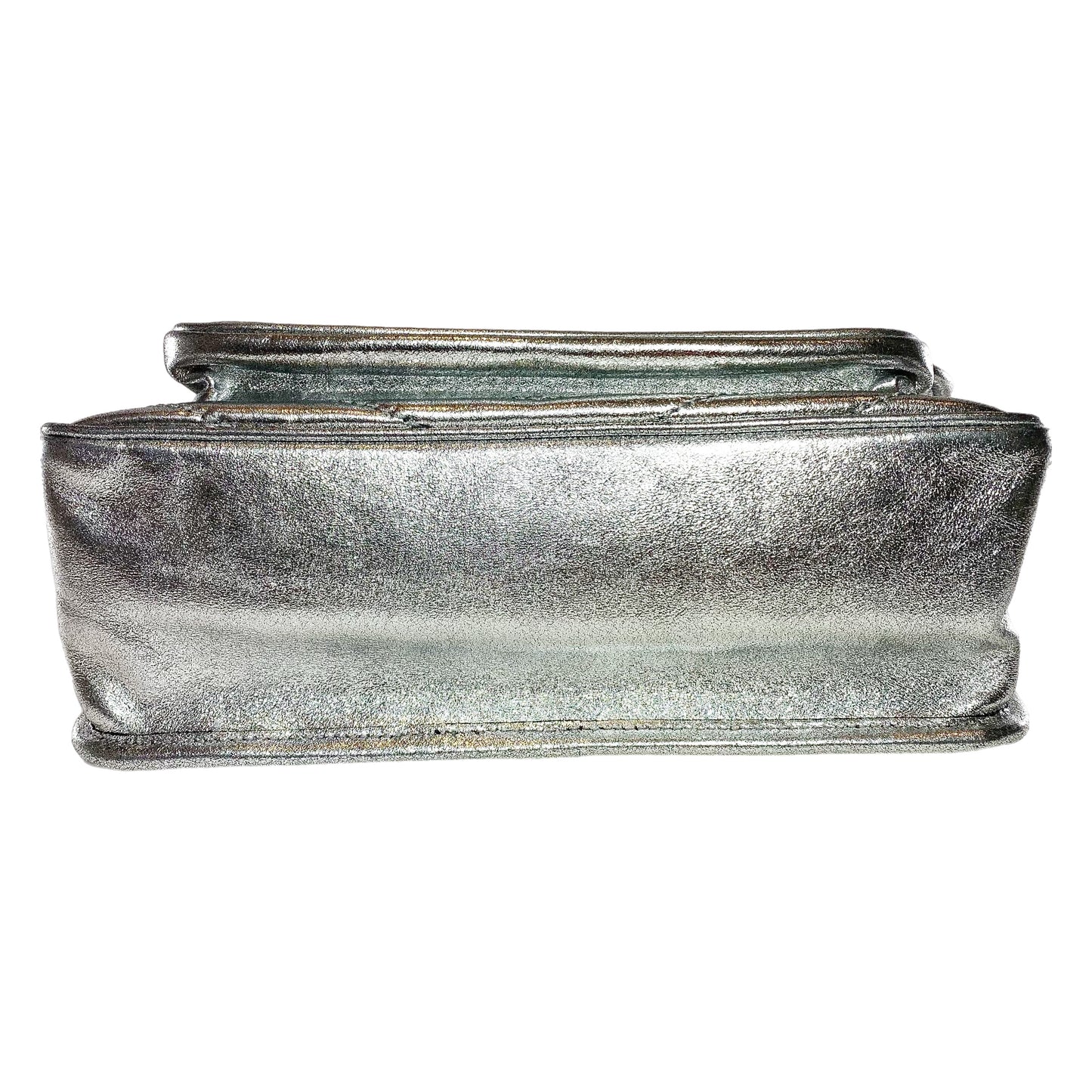 Saint Laurent Metallic Silver Nikki Medium Shoulder Bag