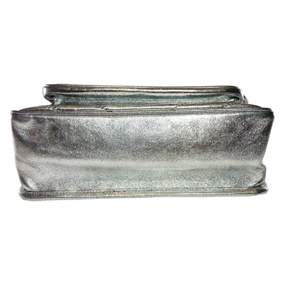 Saint Laurent Metallic Silver Nikki Medium Shoulder Bag
