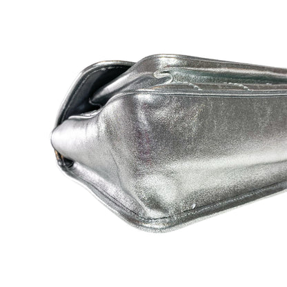 Saint Laurent Metallic Silver Nikki Medium Shoulder Bag