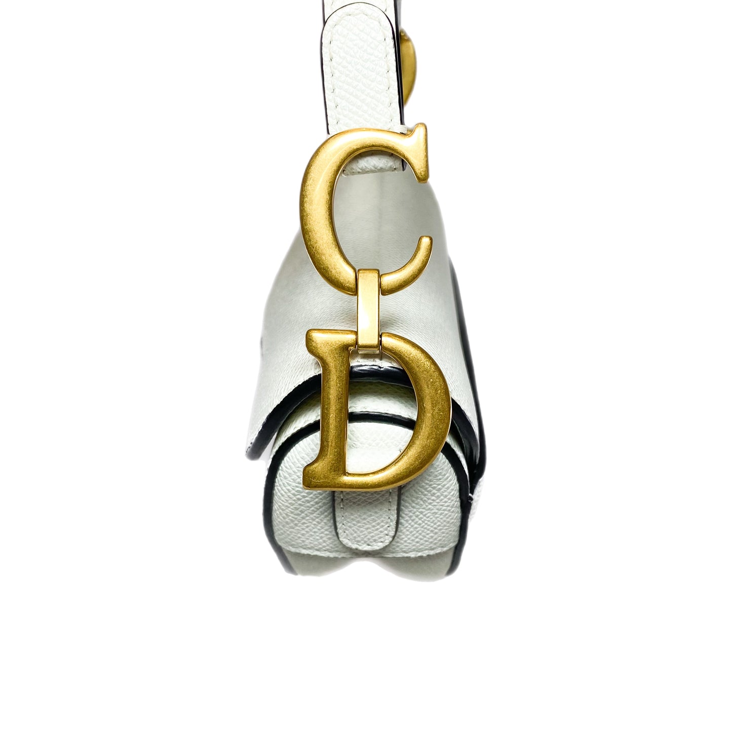 Dior White Mini Saddle Bag