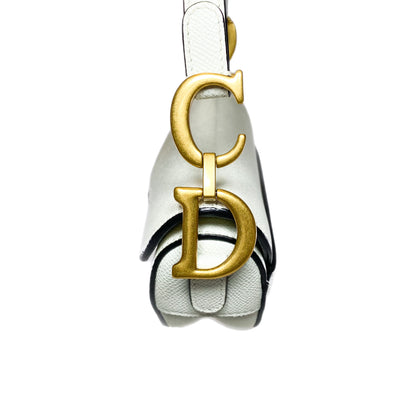 Dior White Mini Saddle Bag