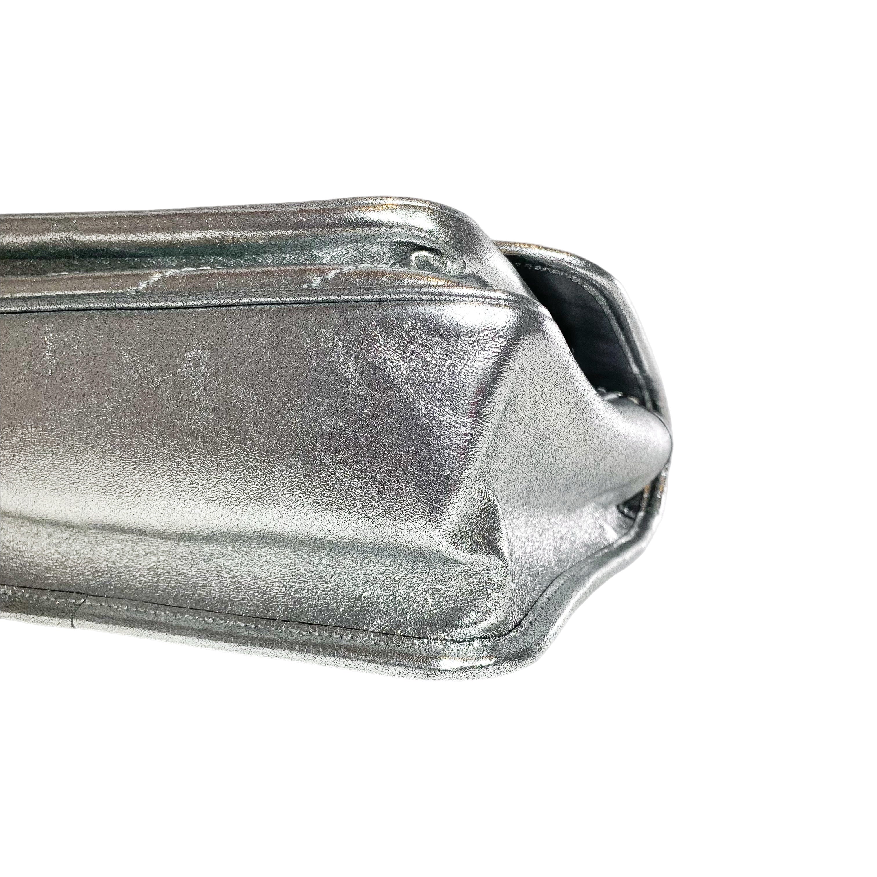 Saint Laurent Metallic Silver Nikki Medium Shoulder Bag