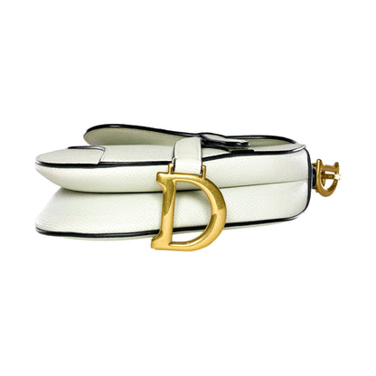 Dior White Mini Saddle Bag