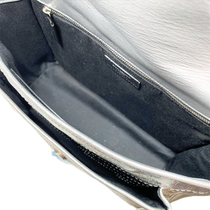 Saint Laurent Metallic Silver Nikki Medium Shoulder Bag