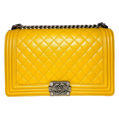 Chanel Yellow New Medium Boy Bag