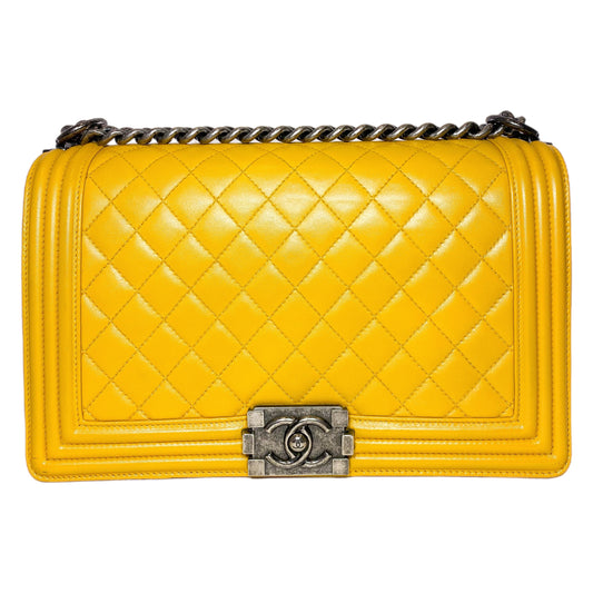 Chanel Yellow New Medium Boy Bag