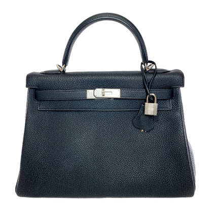 Hermes Kelly 32 Black Togo Palladium Hardware