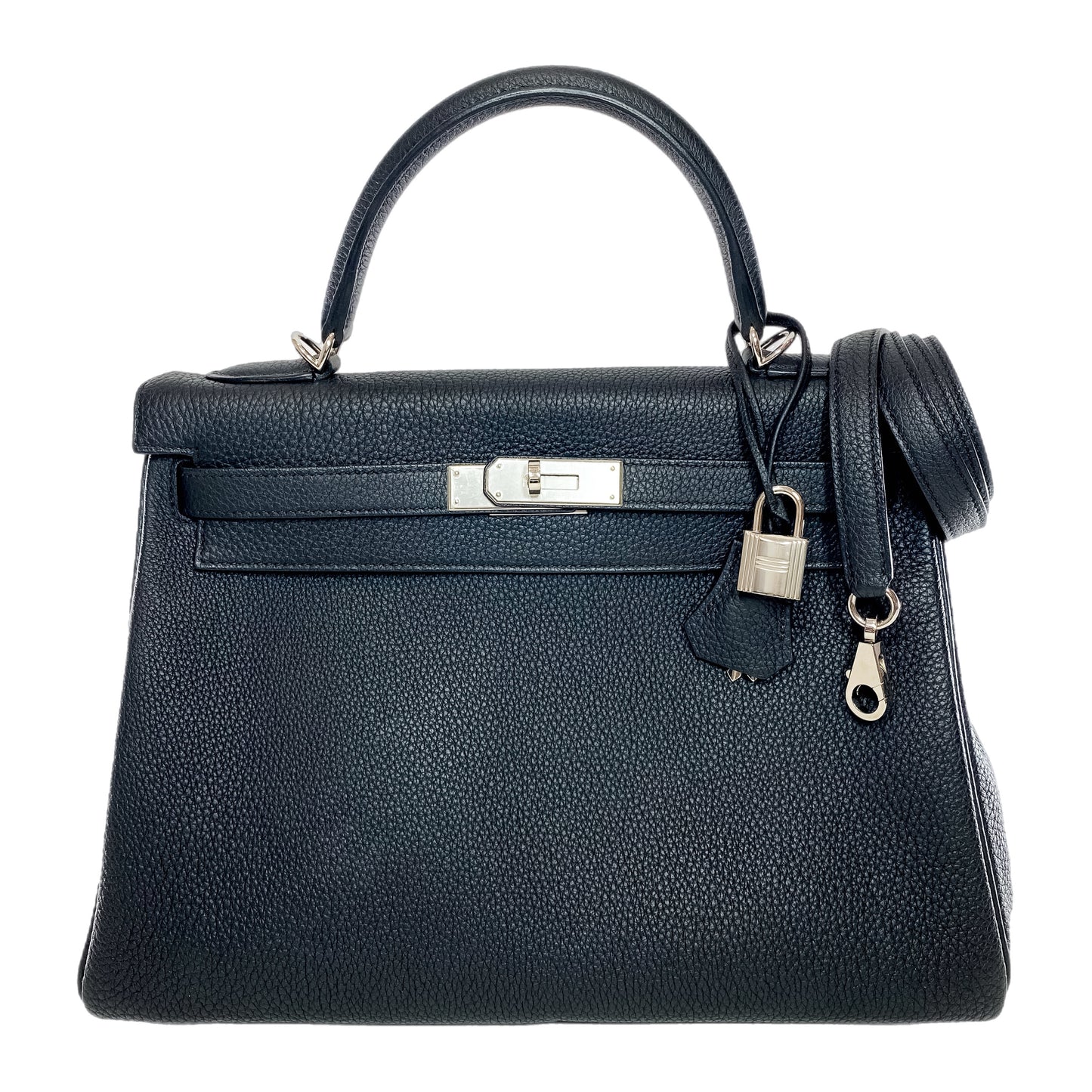 Hermes Kelly 32 Black Togo Palladium Hardware