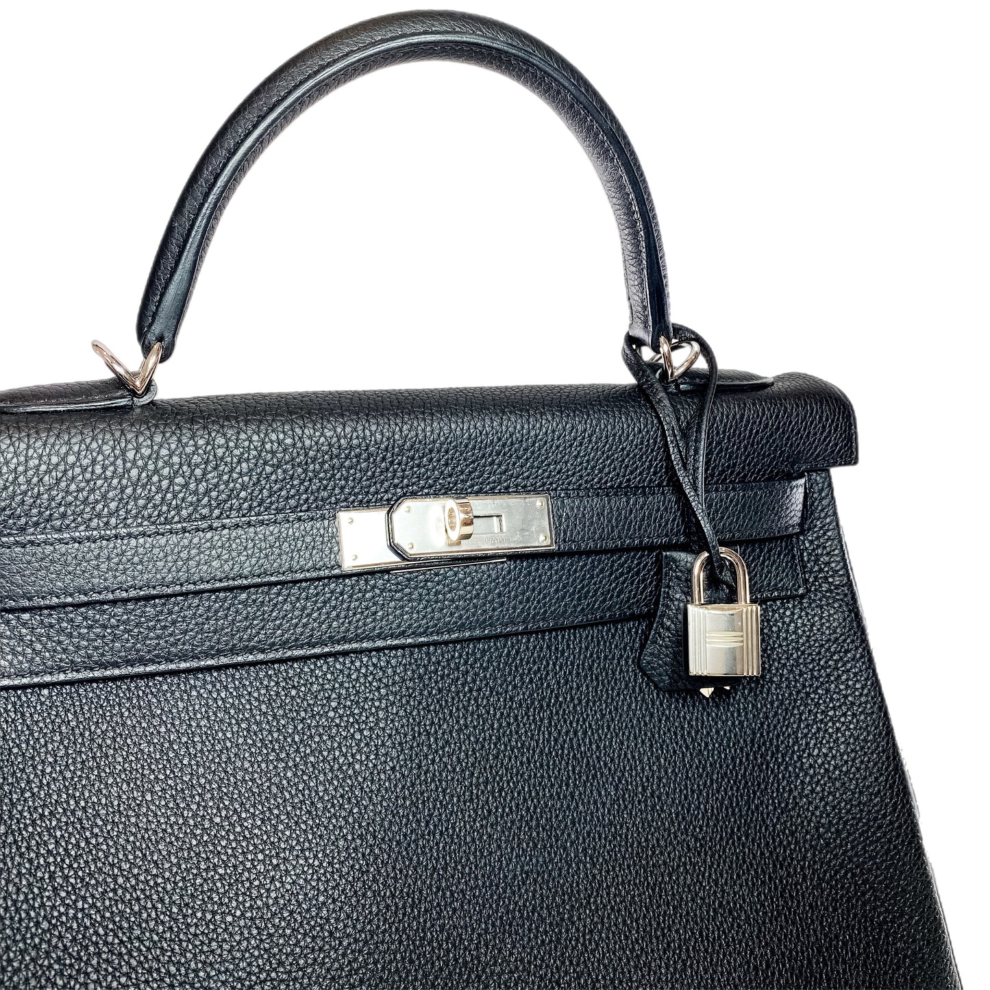 Hermes Kelly 32 Black Togo Palladium Hardware