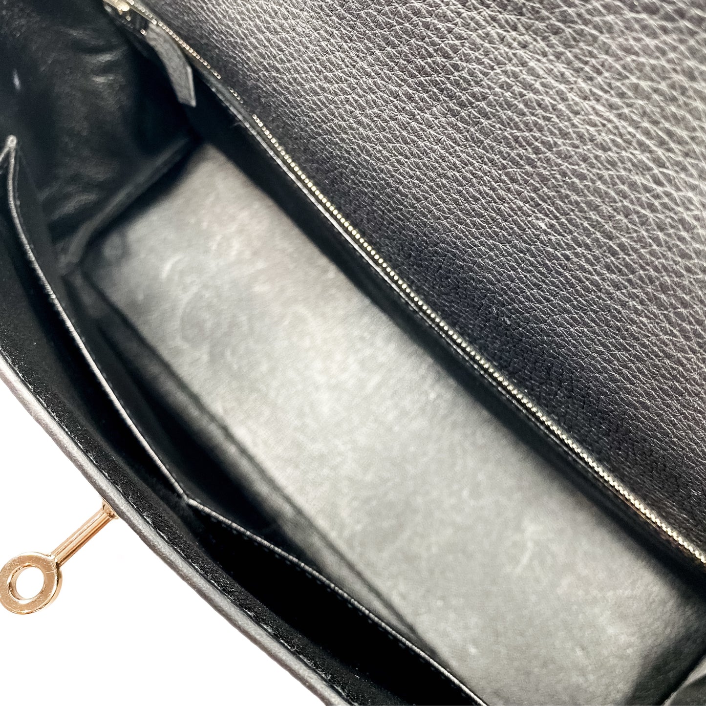 Hermes Kelly 32 Black Togo Palladium Hardware