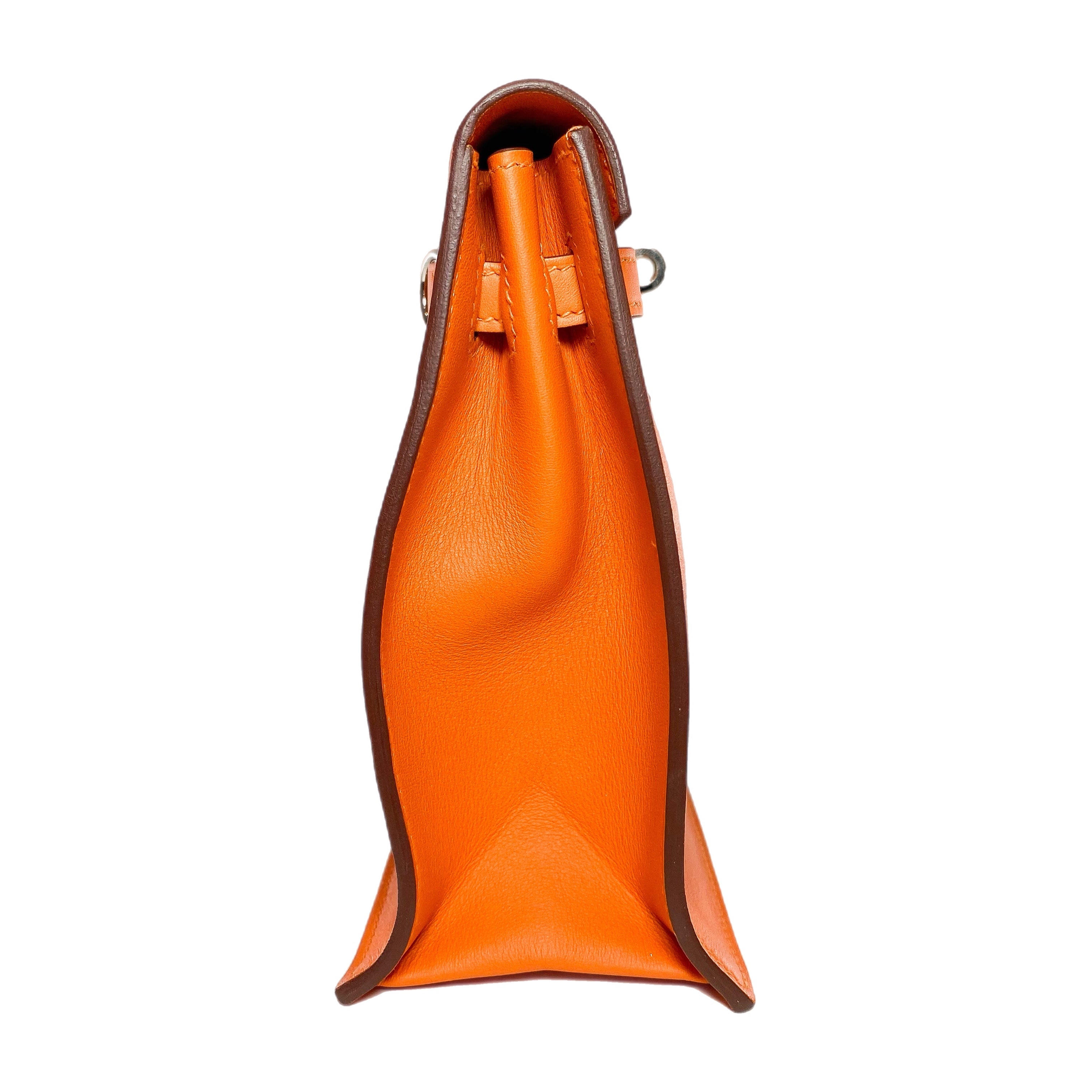 Hermes Kelly Danse Orange Evercolor Palladium Hardware