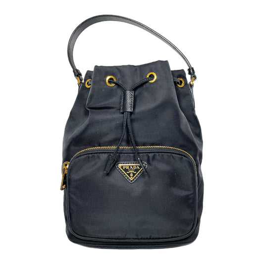 Prada Black Re-Nylon Duet Bucket Bag