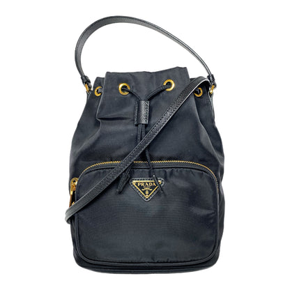 Prada Black Re-Nylon Duet Bucket Bag