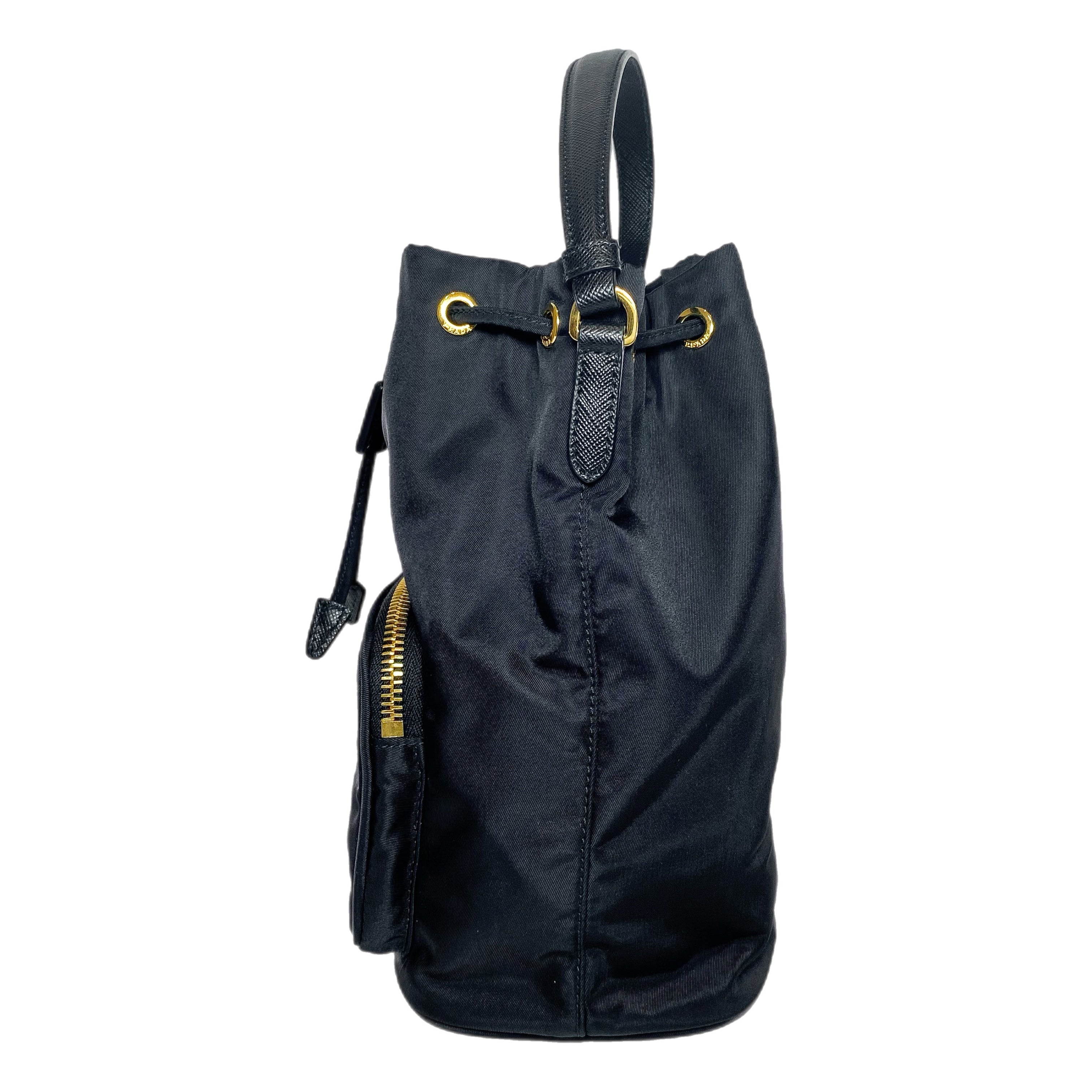 Prada Black Re-Nylon Duet Bucket Bag | Consign of the Times ™