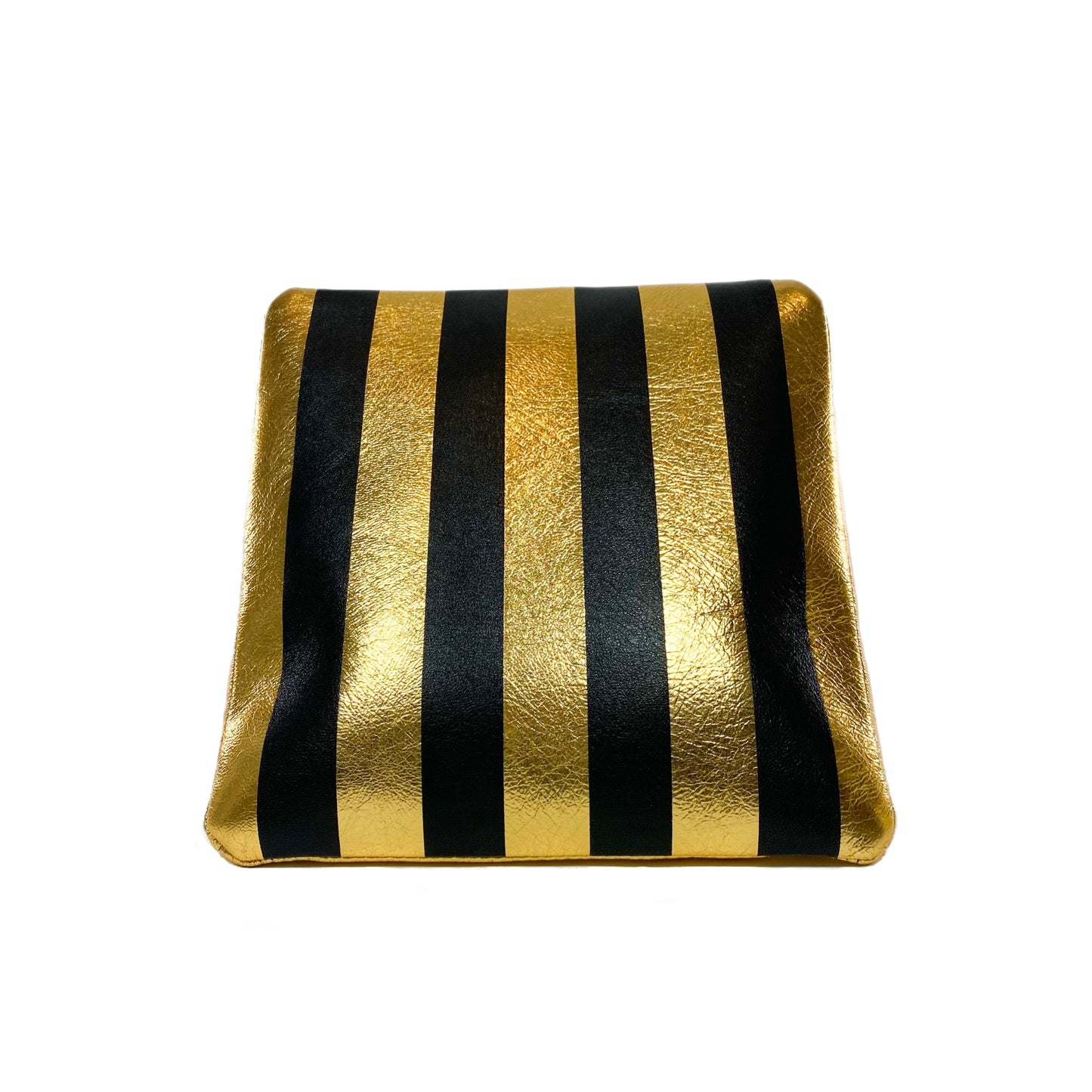 Chanel Gold and Black Metallic Lambskin Kheops Pyramid Wristlet Bag