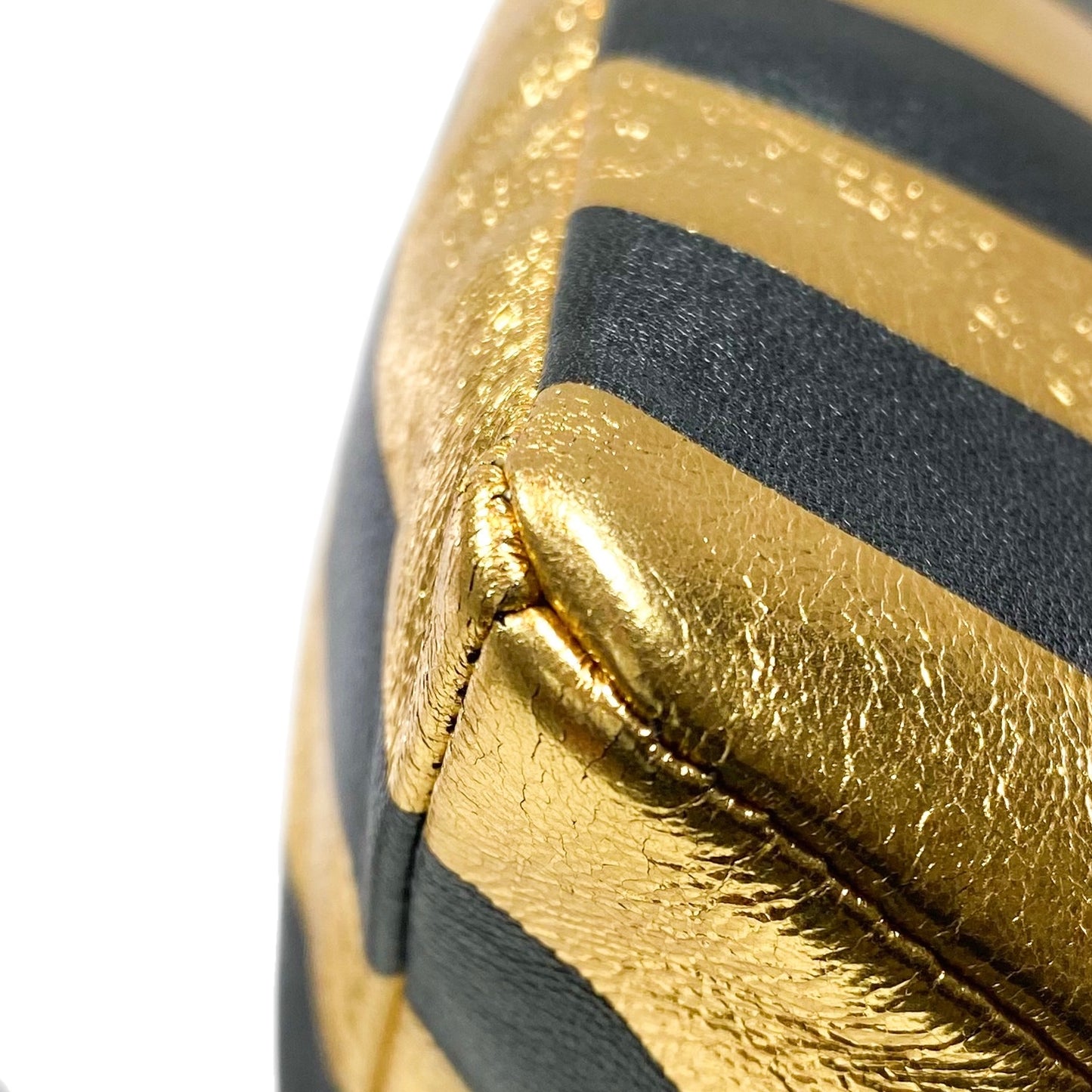 Chanel Gold and Black Metallic Lambskin Kheops Pyramid Wristlet Bag