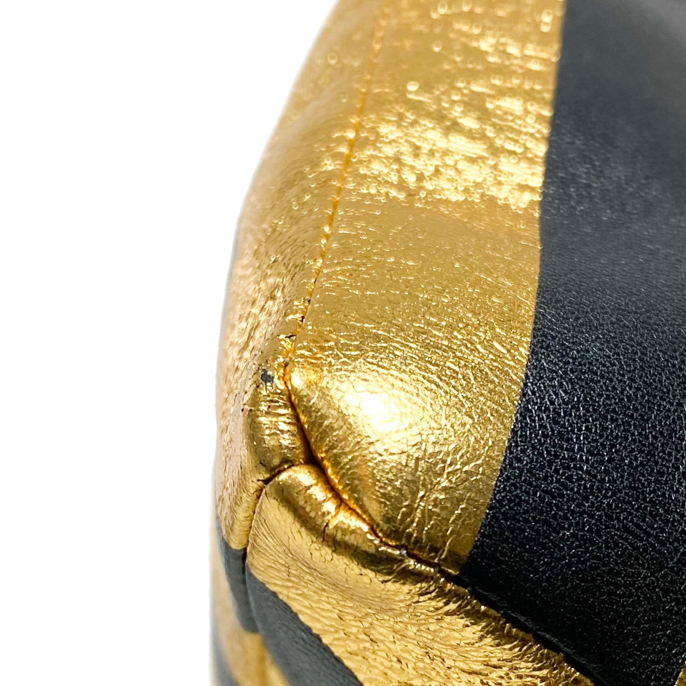 Chanel Gold and Black Metallic Lambskin Kheops Pyramid Wristlet Bag