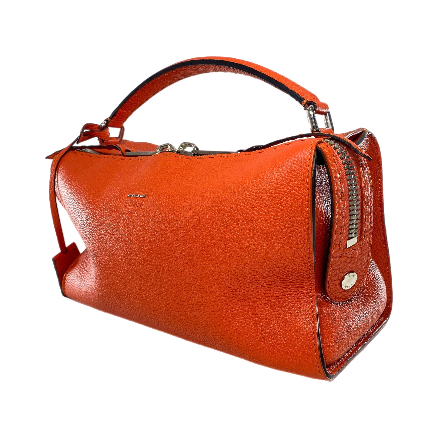 Fendi Dark Orange Lei Boston Tote