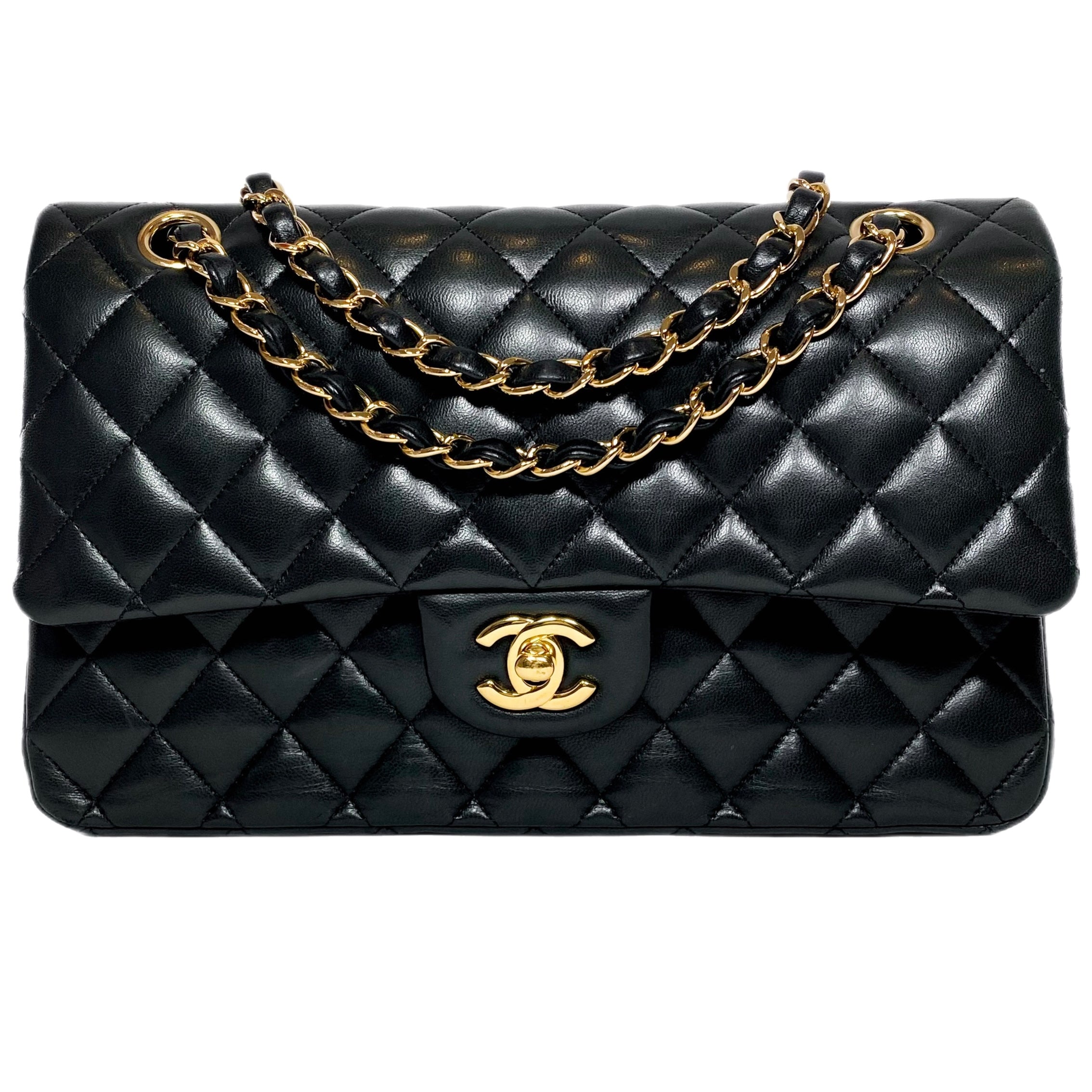 Chanel double 2025 flap medium lambskin