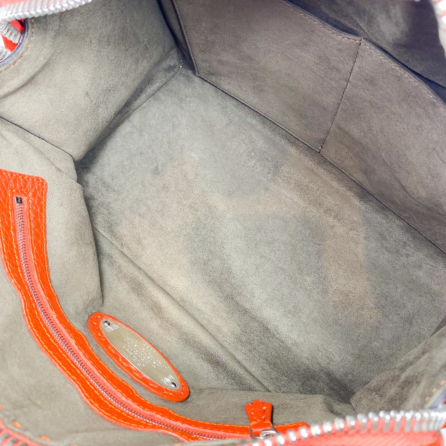Fendi Dark Orange Lei Boston Tote