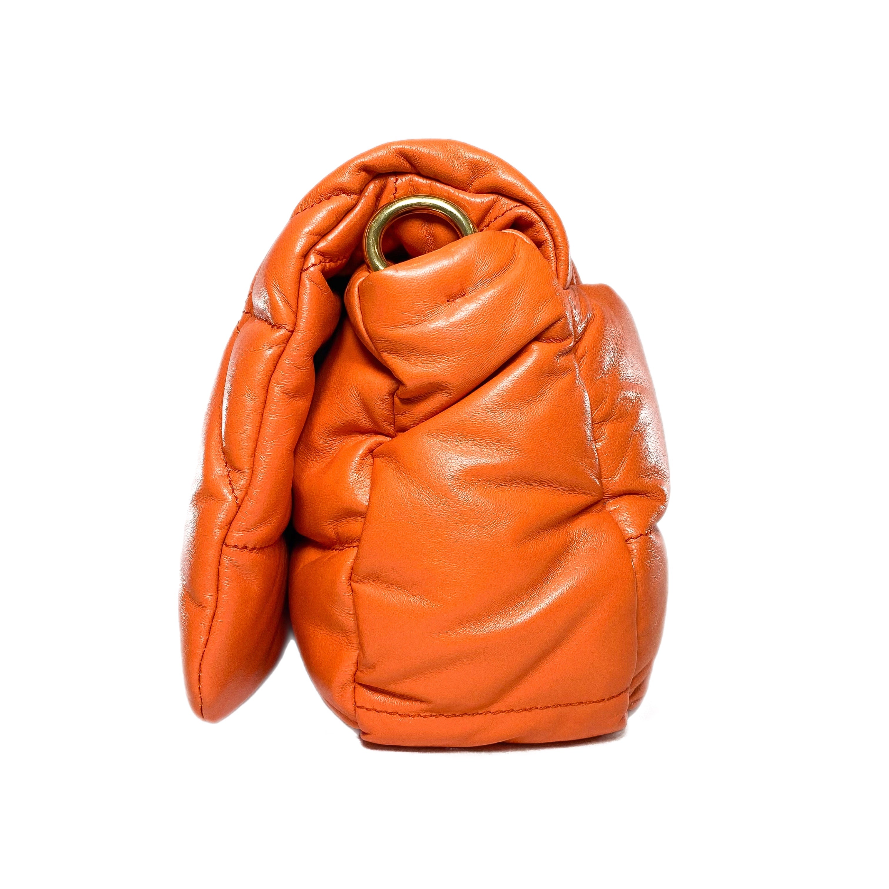 Prada Quilted Orange Nappa Shoulder Bag