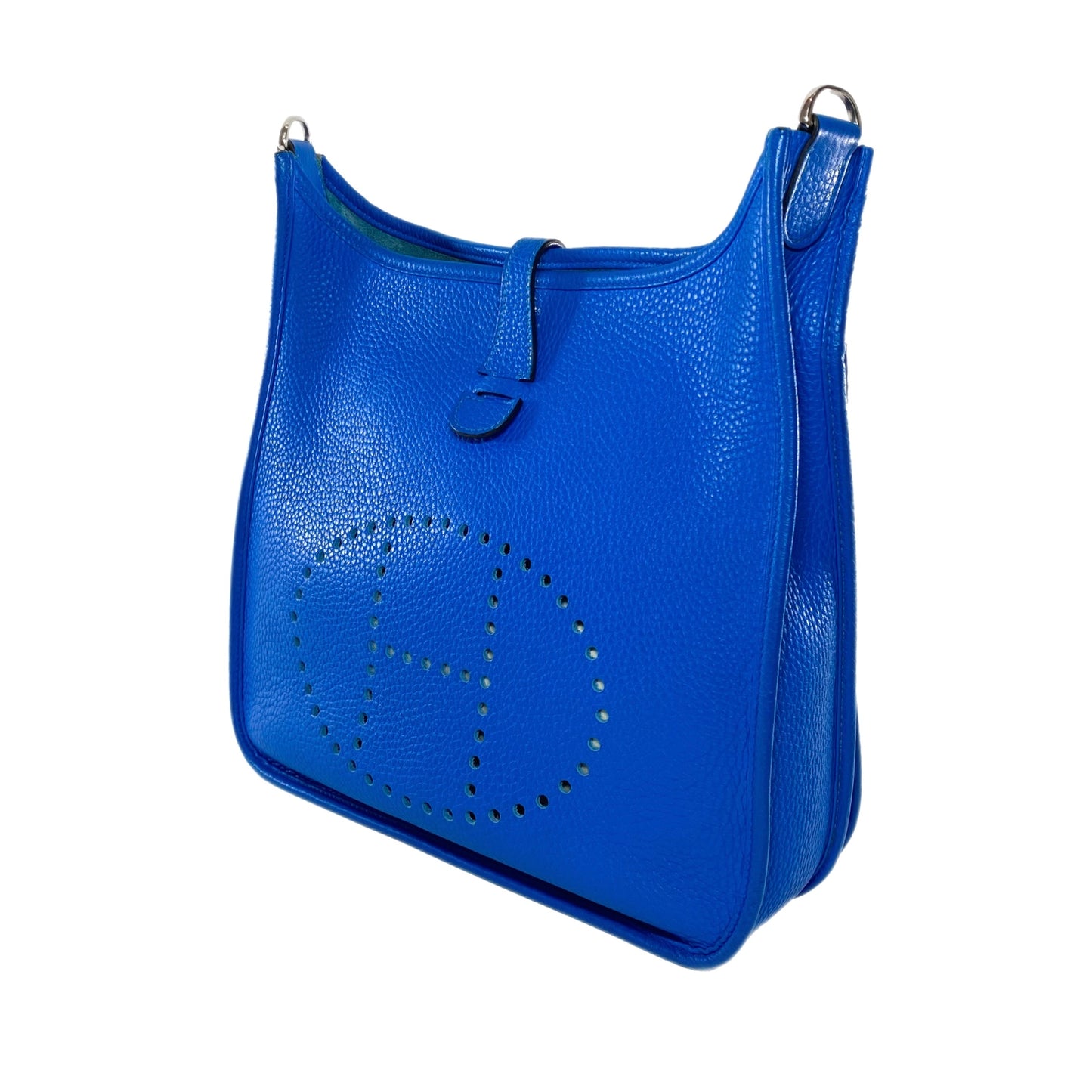 Hermes Evelyne III PM Bleu Hydra Clemence Palladium Hardware
