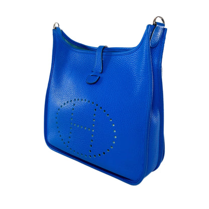 Hermes Evelyne III PM Bleu Hydra Clemence Palladium Hardware
