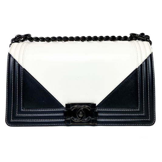 Chanel Black and White Geometric New Medium Boy Bag