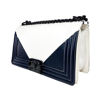 Chanel Black and White Geometric New Medium Boy Bag