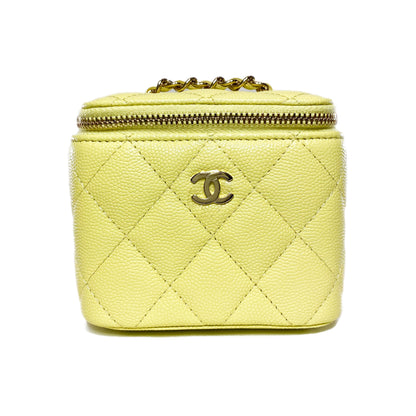 Chanel Yellow Quilted Mini Vanity