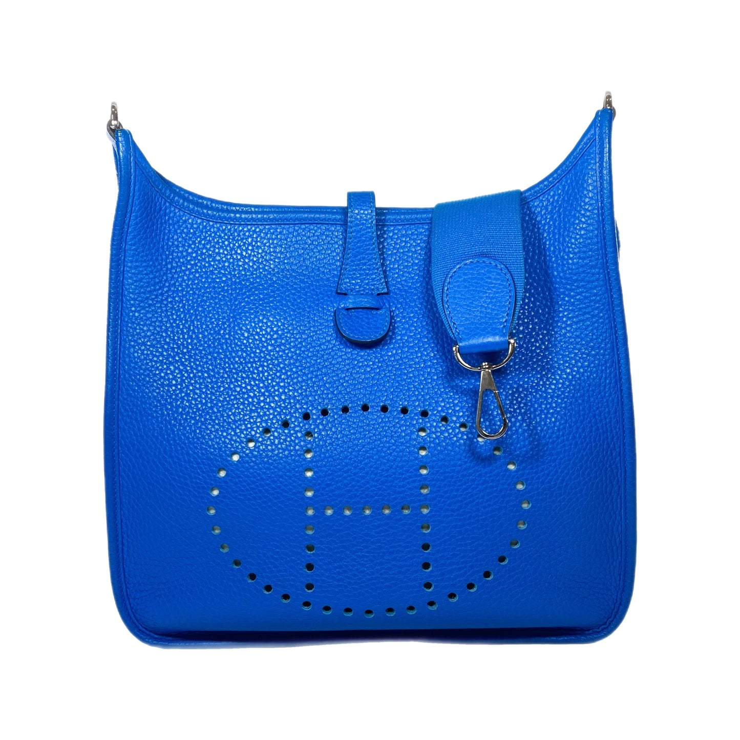 Hermes Evelyne III PM Bleu Hydra Clemence Palladium Hardware