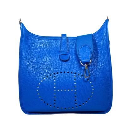 Hermes Evelyne III PM Bleu Hydra Clemence Palladium Hardware