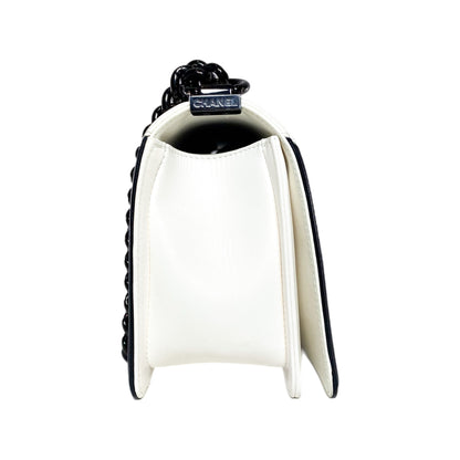 Chanel Black and White Geometric New Medium Boy Bag