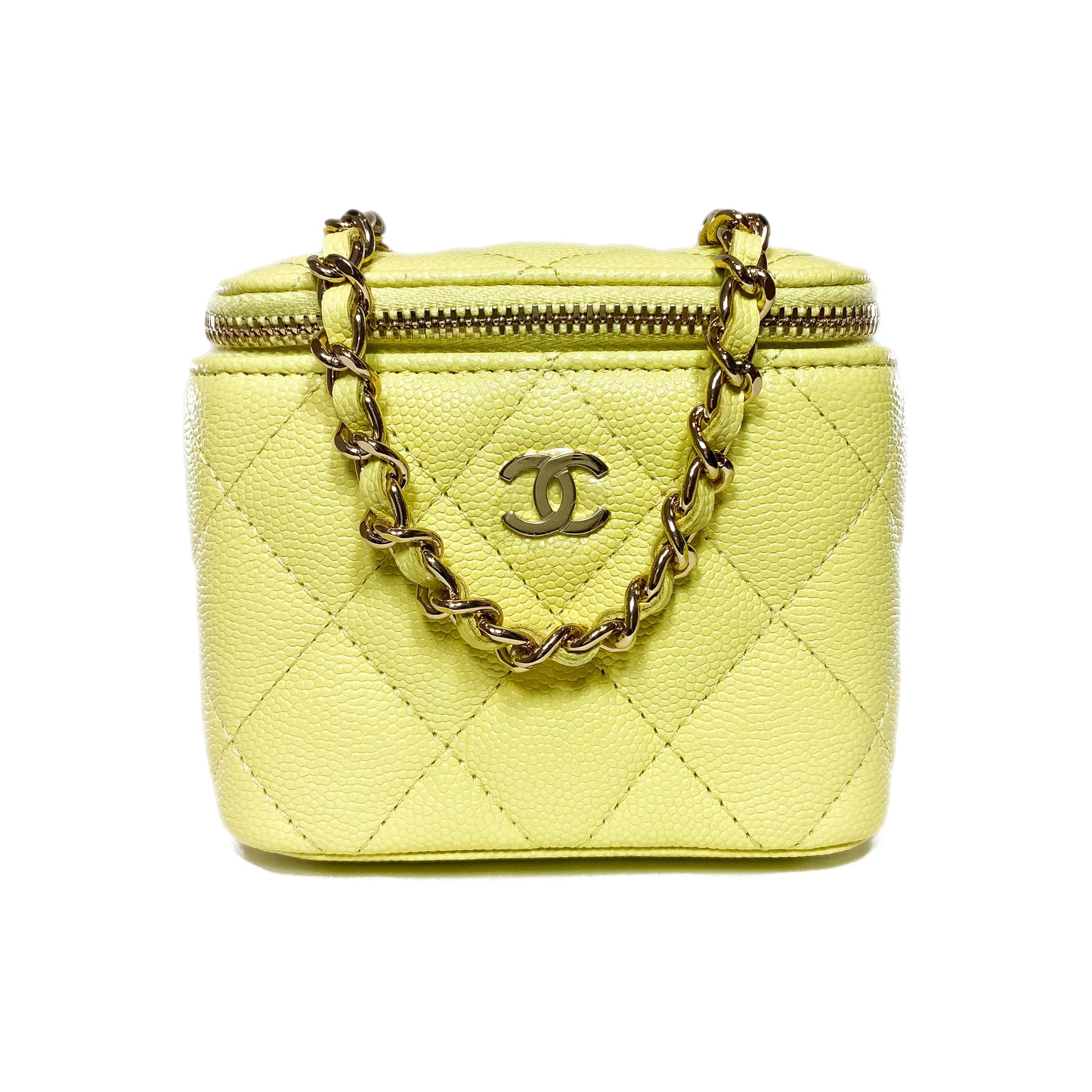 Chanel Yellow Quilted Mini Vanity