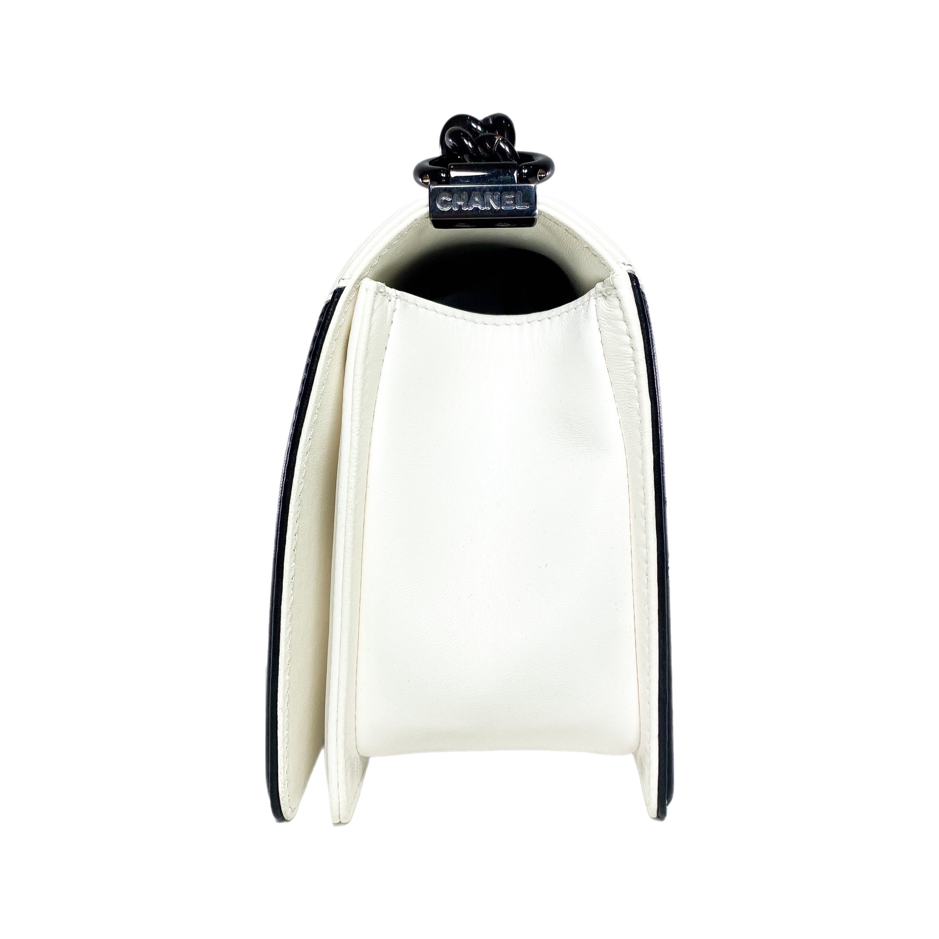 Chanel Black and White Geometric New Medium Boy Bag