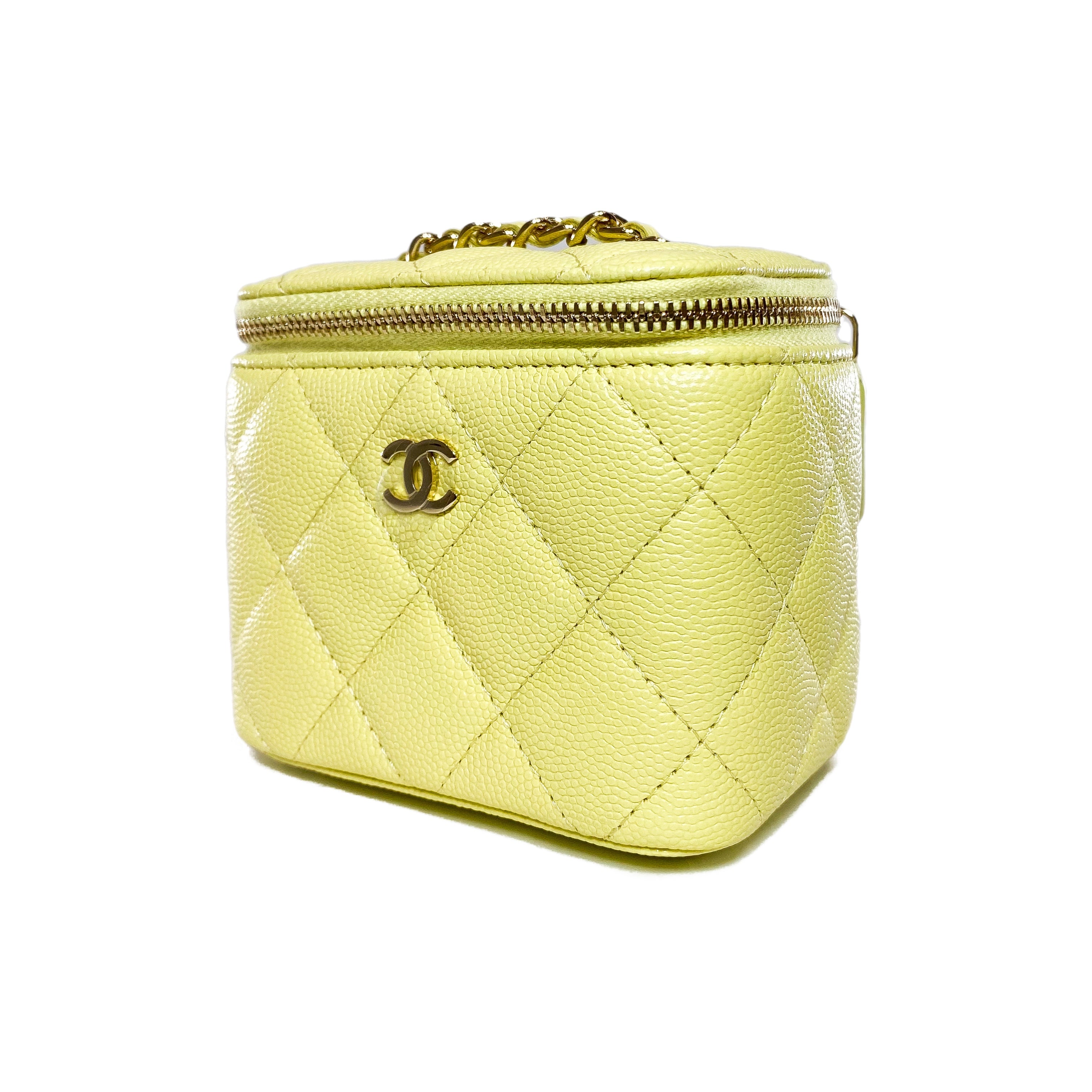 Chanel Yellow Quilted Mini Vanity