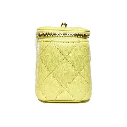 Chanel Yellow Quilted Mini Vanity