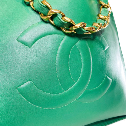 Chanel Green Jumbo XL Timeless Shopping Tote