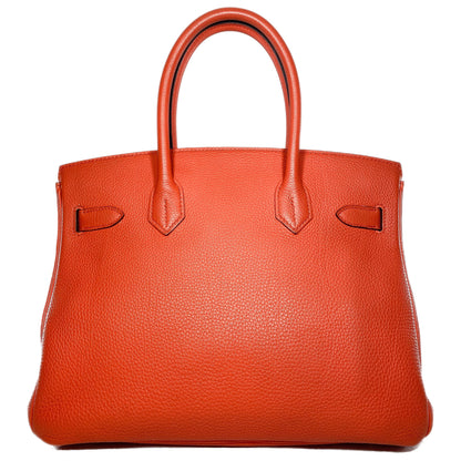 Hermes Birkin 30 Feu Togo Palladium Hardware