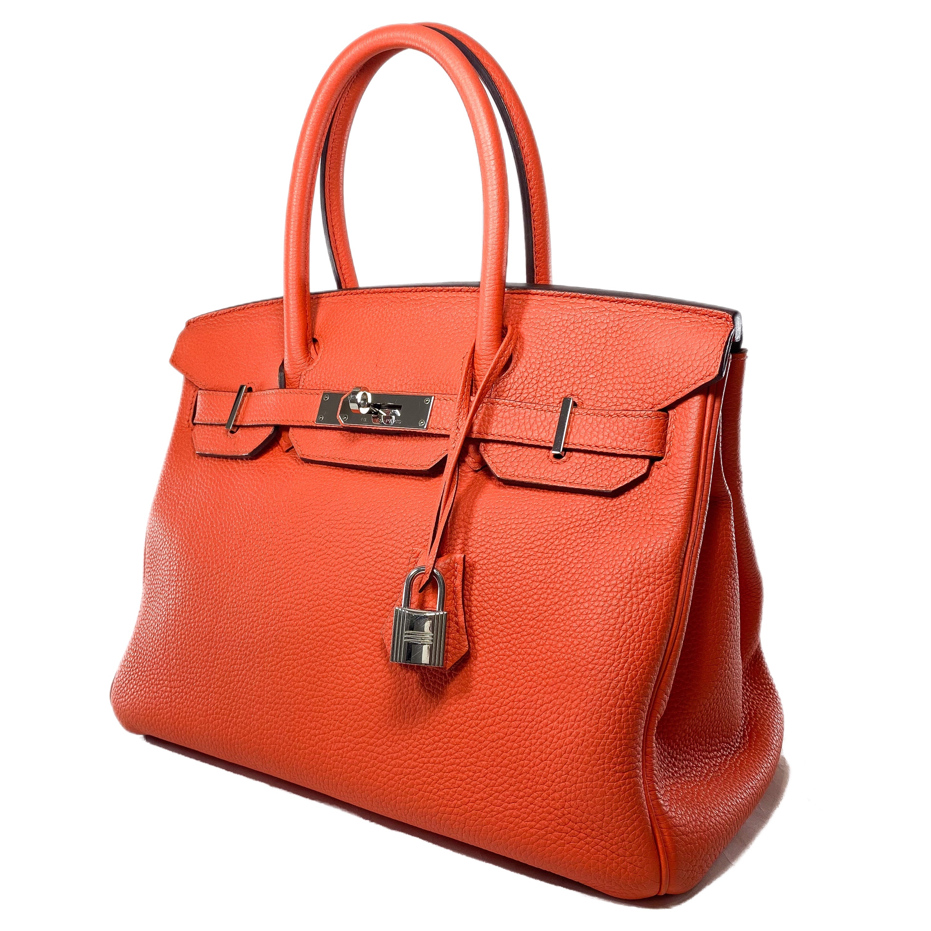 Hermes Birkin 30 Feu Togo Palladium Hardware