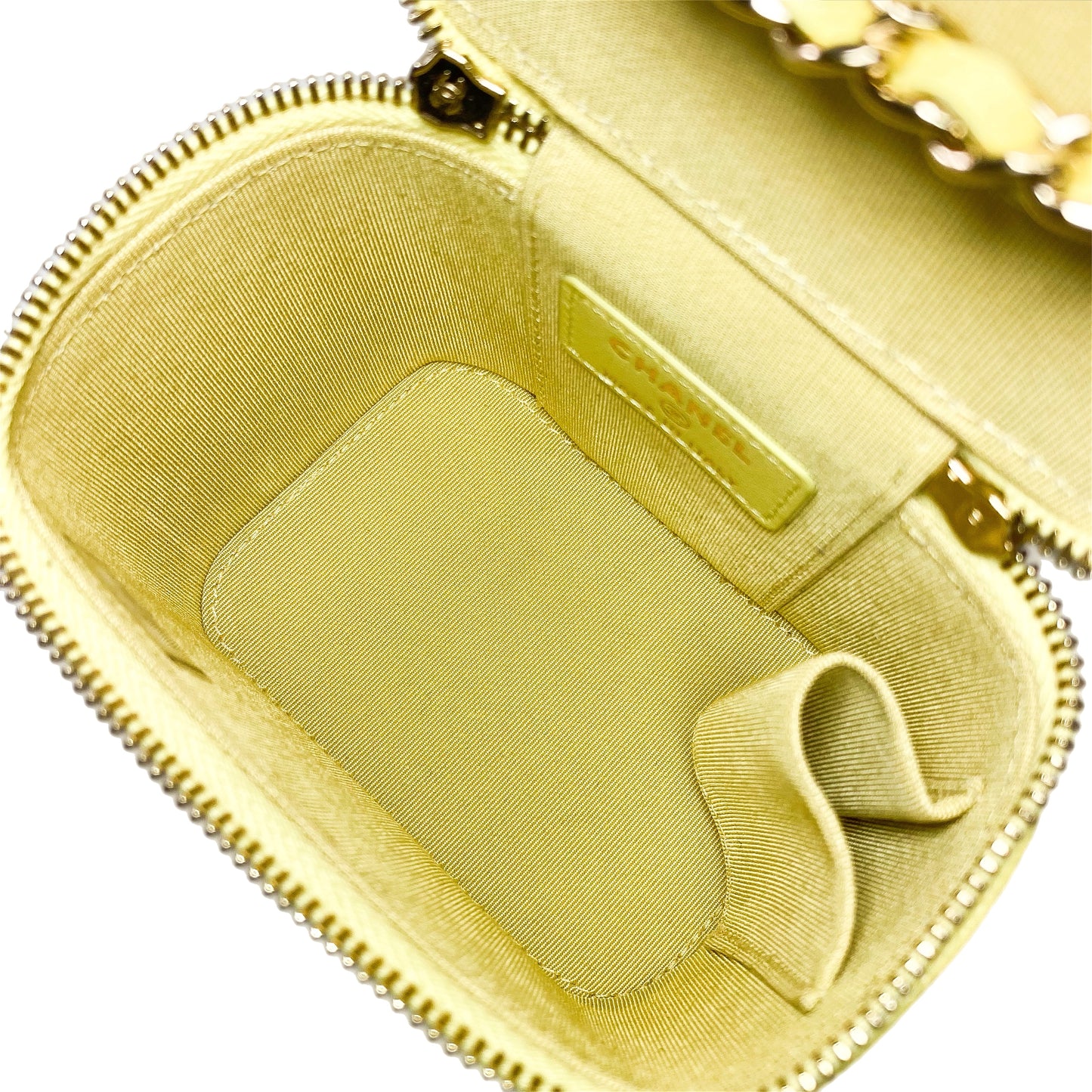 Chanel Yellow Quilted Mini Vanity