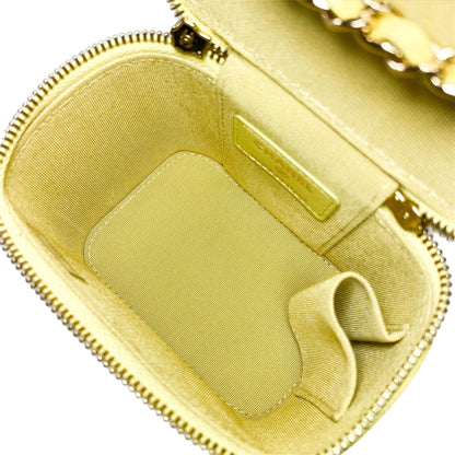 Chanel Yellow Quilted Mini Vanity