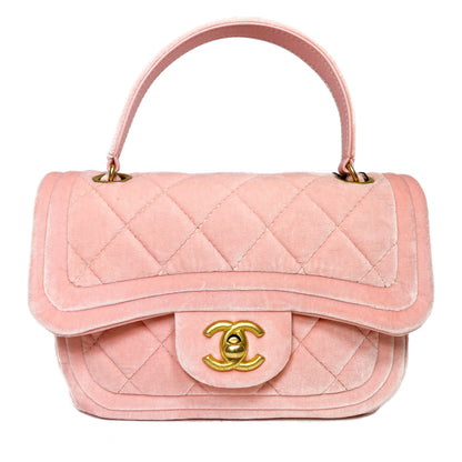 Chanel Pink Velvet Mini Flap Bag