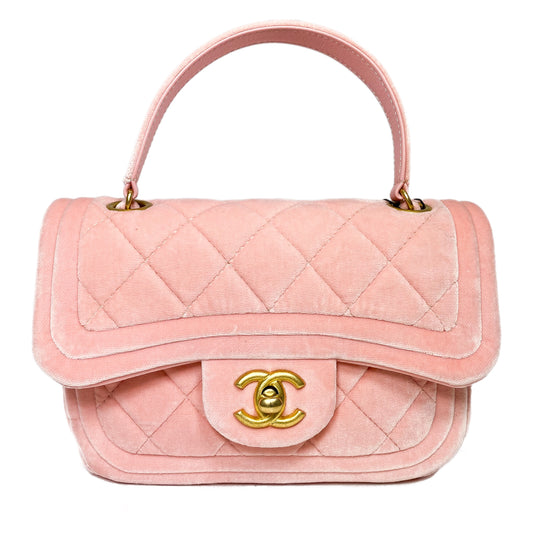 Chanel Pink Velvet Mini Flap Bag