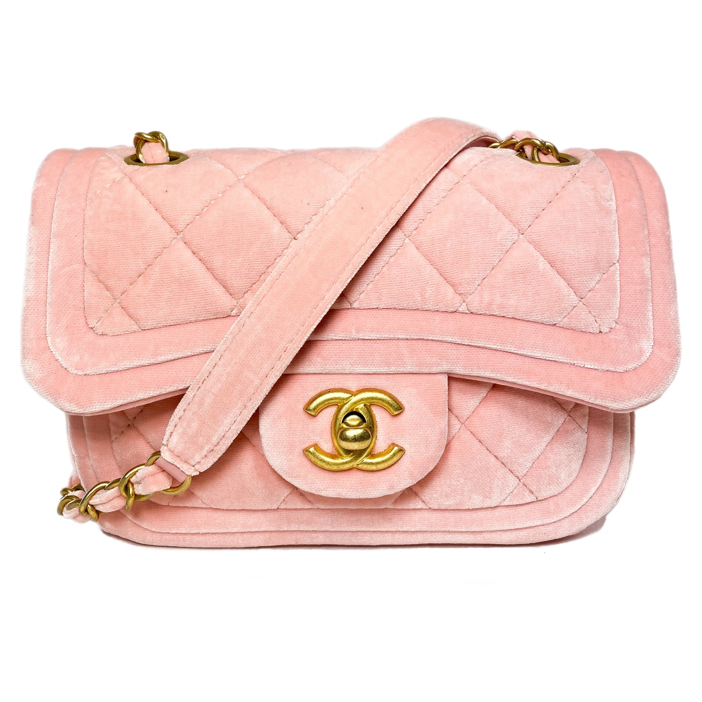 Chanel Pink Velvet Mini Flap Bag