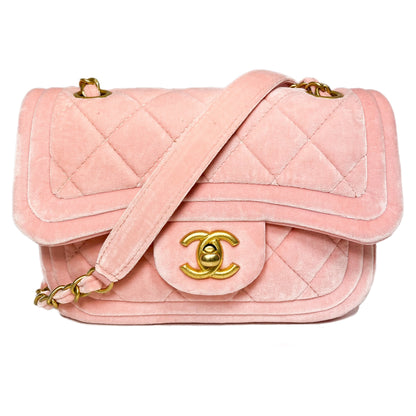 Chanel Pink Velvet Mini Flap Bag