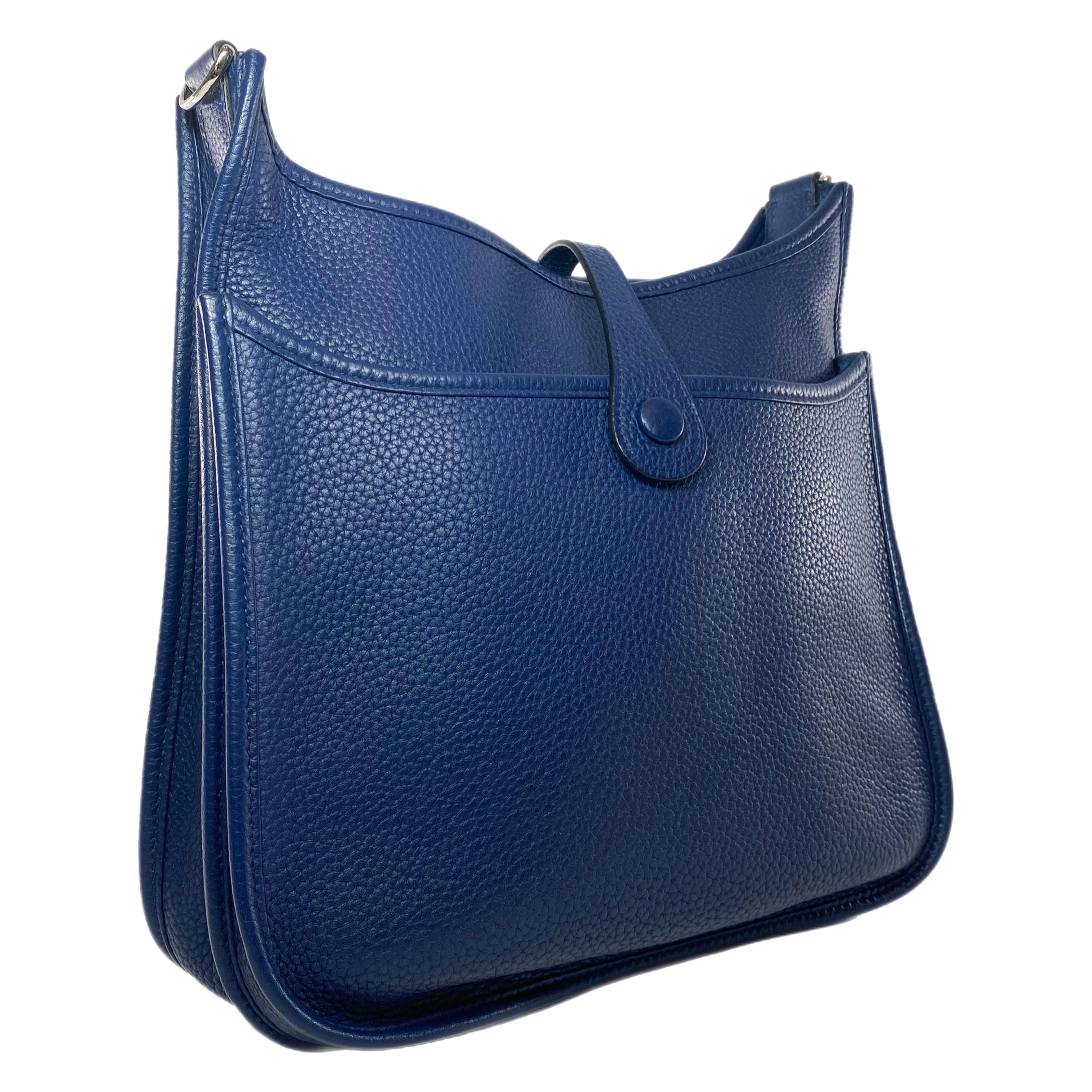 Hermes Evelyne PM Bleu Nuit Clemence Palladium Hardware Consign
