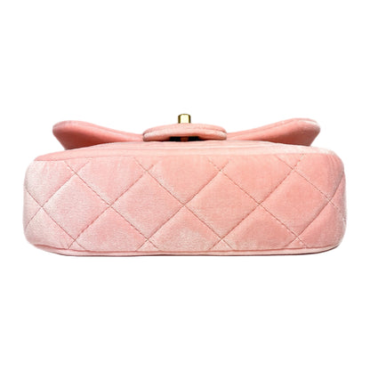 Chanel Pink Velvet Mini Flap Bag