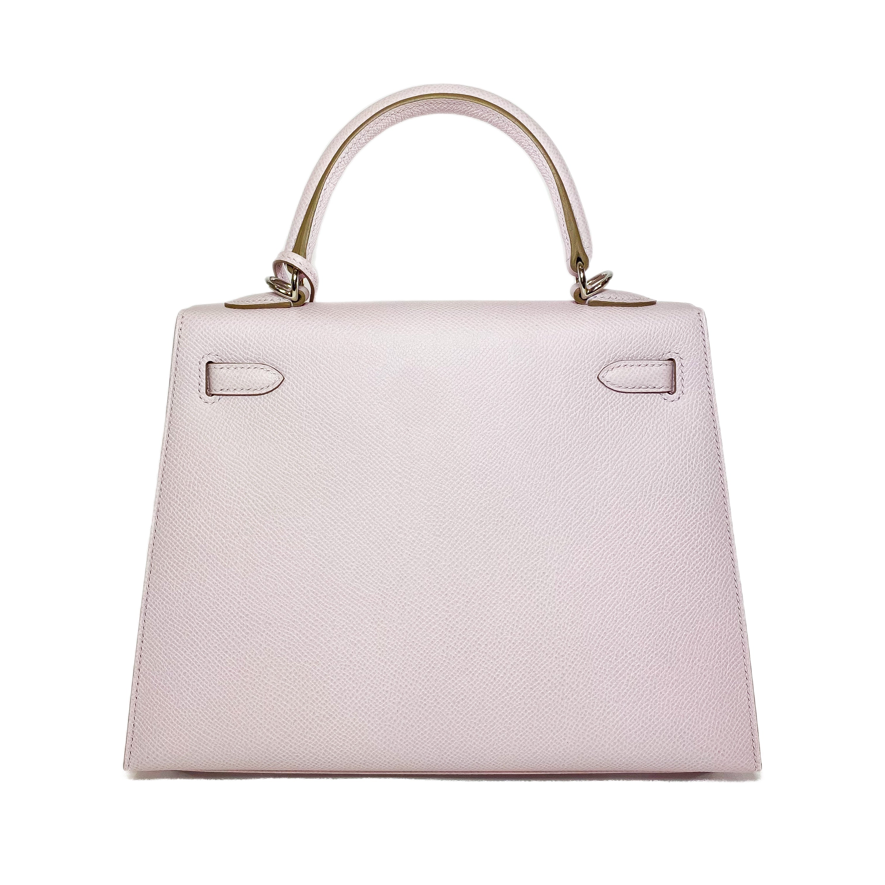 Hermes Kelly 25 Mauve Pale Epsom Palladium Hardware