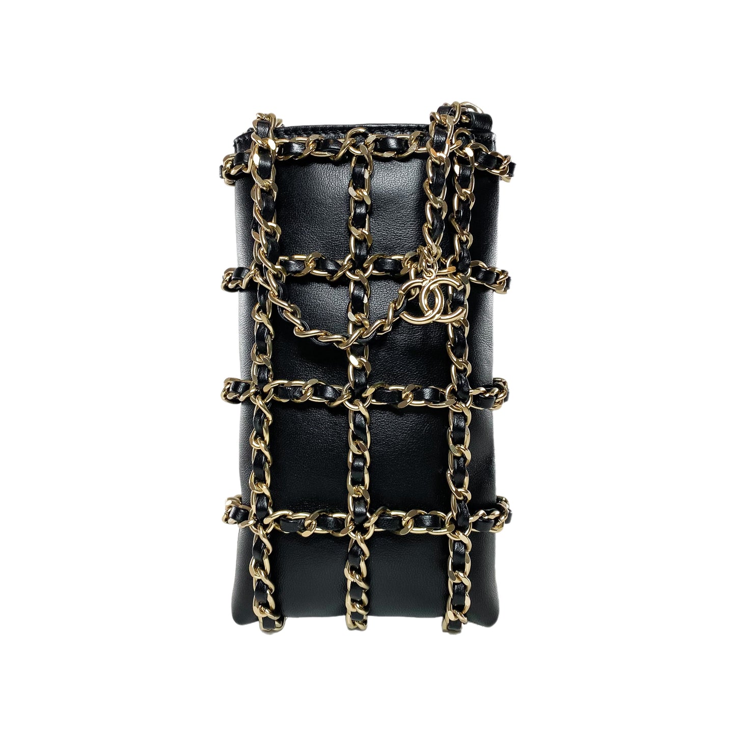 Chanel Black Tech Me Out Clutch with Chain
